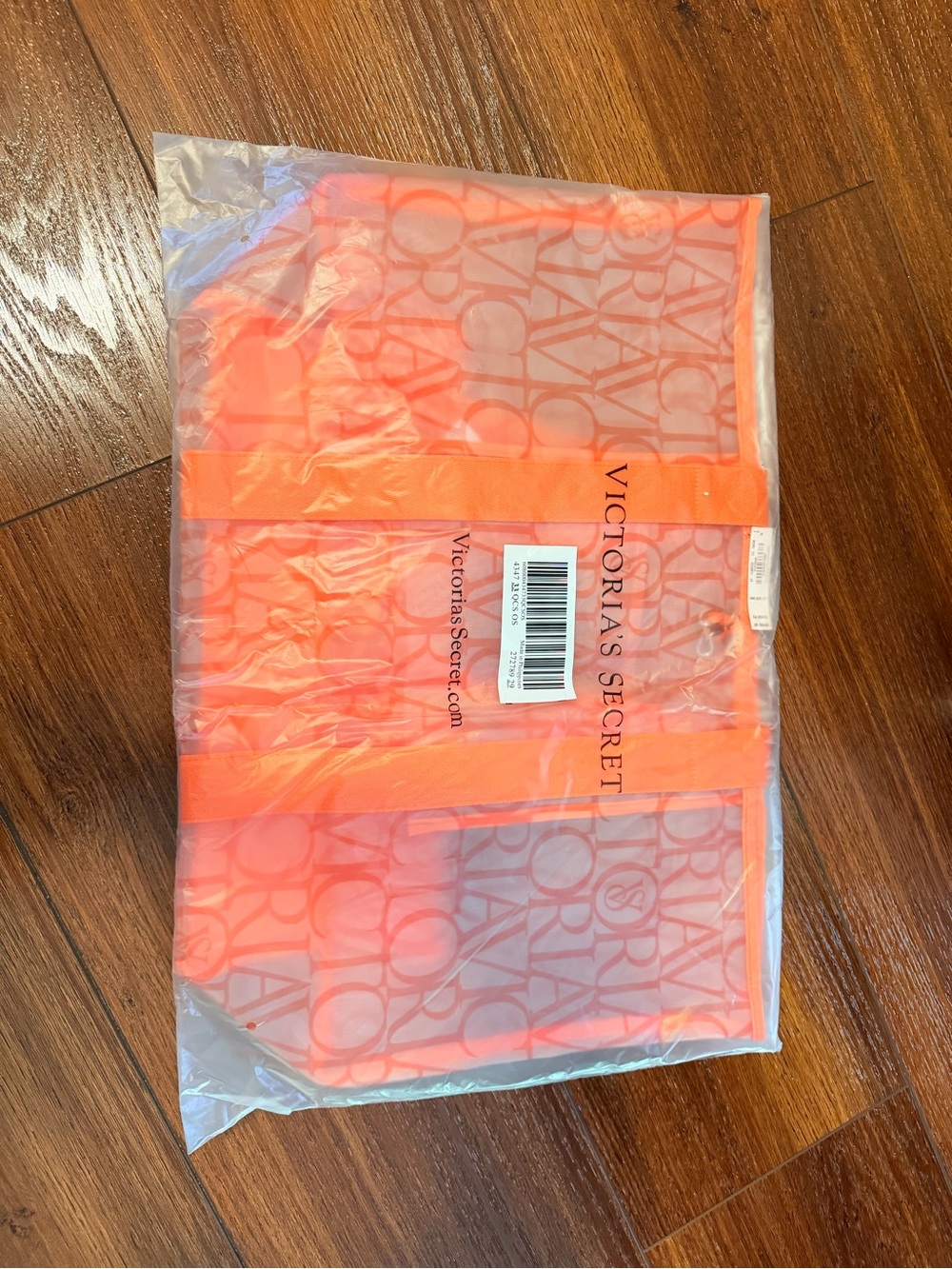 Victoria's Secret Neon Orange Logo Tote